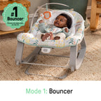 Ingenuity Keep Cozy 3-in-1 Grow with Me Vibrating Baby Bouncer, Seat & Infant to Toddler Rocker, Vibrations & -Toy Bar, 0-30 Months Up to 40 lbs (Weaver)