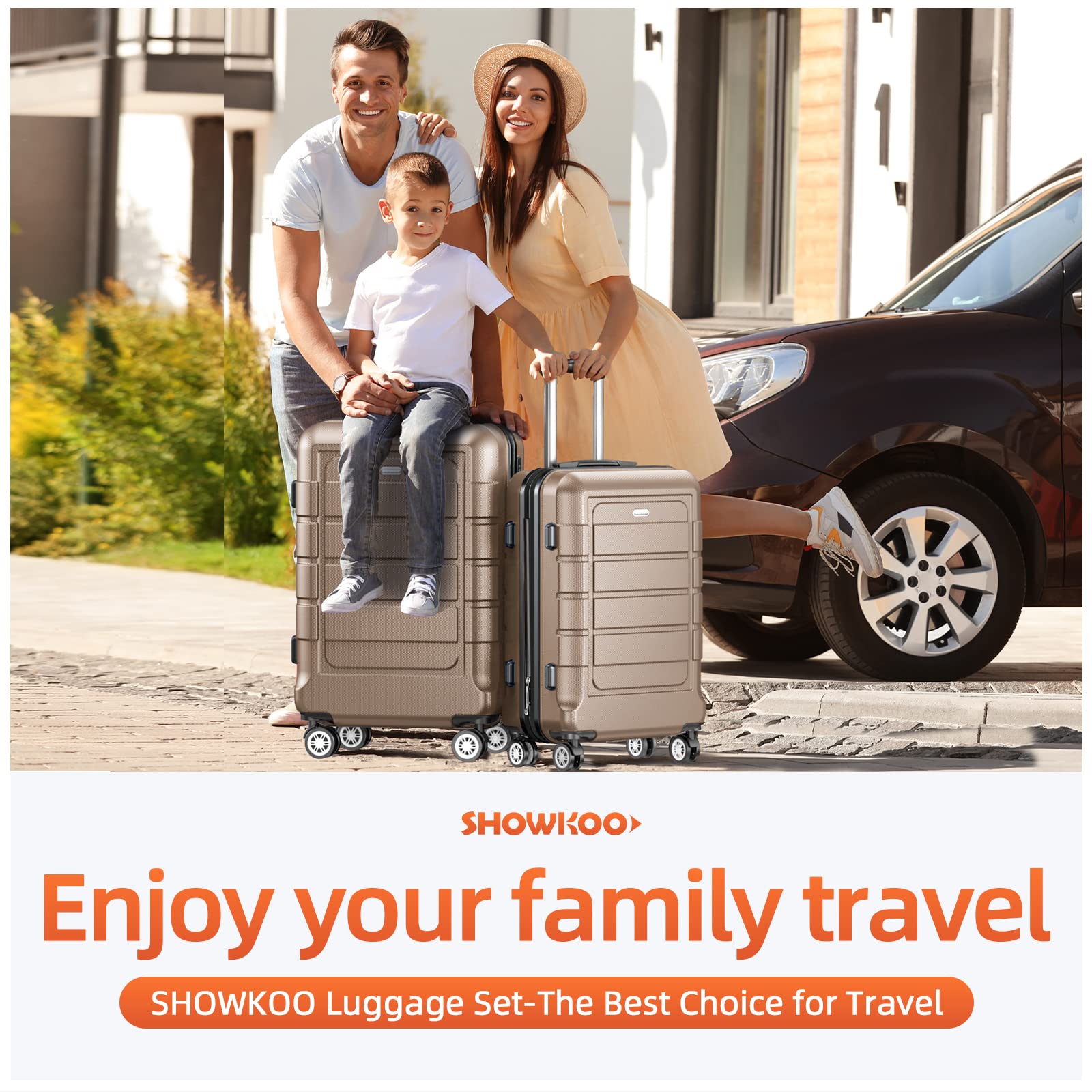 SHOWKOO Luggage Sets Expandable PC+ABS Durable Suitcase Double Wheels TSA Lock Mint Green