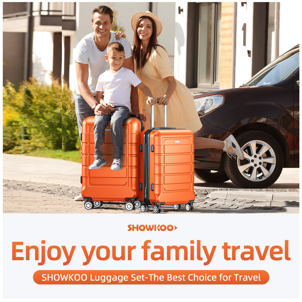 SHOWKOO Luggage Sets Expandable PC+ABS Durable Suitcase Double Wheels TSA Lock Mint Green