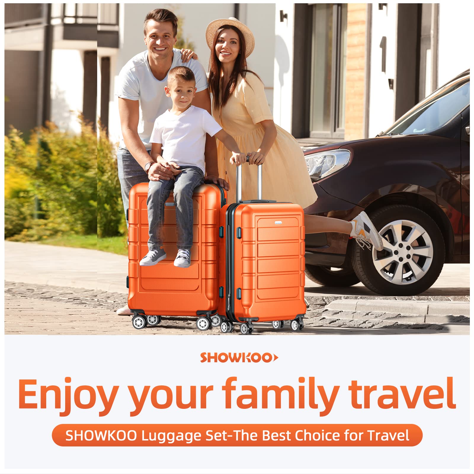 SHOWKOO Luggage Sets Expandable PC+ABS Durable Suitcase Double Wheels TSA Lock Mint Green