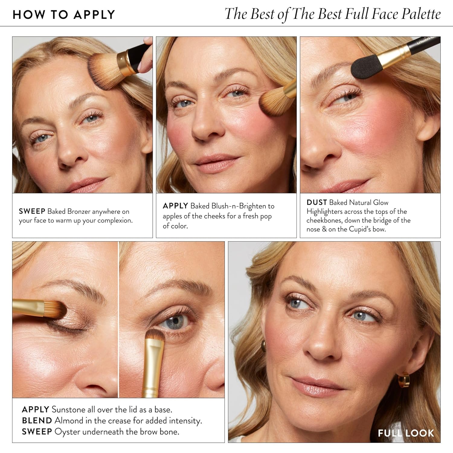 LAURA GELLER NEW YORK The Best of the Best Baked Palette - Full Size - Includes Bronzer, Blush, 2 Highlighters and 3 Eyeshadows - Travel-Friendly