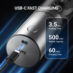 ThermoMaven Upgraded Larger Capacity Electric Salt and Pepper Grinder Set, 110ml Rechargeable Salt and Pepper Shaker with LED light, Stainless Steel Automatic Pepper Mill with 6 Adjustable Coarseness