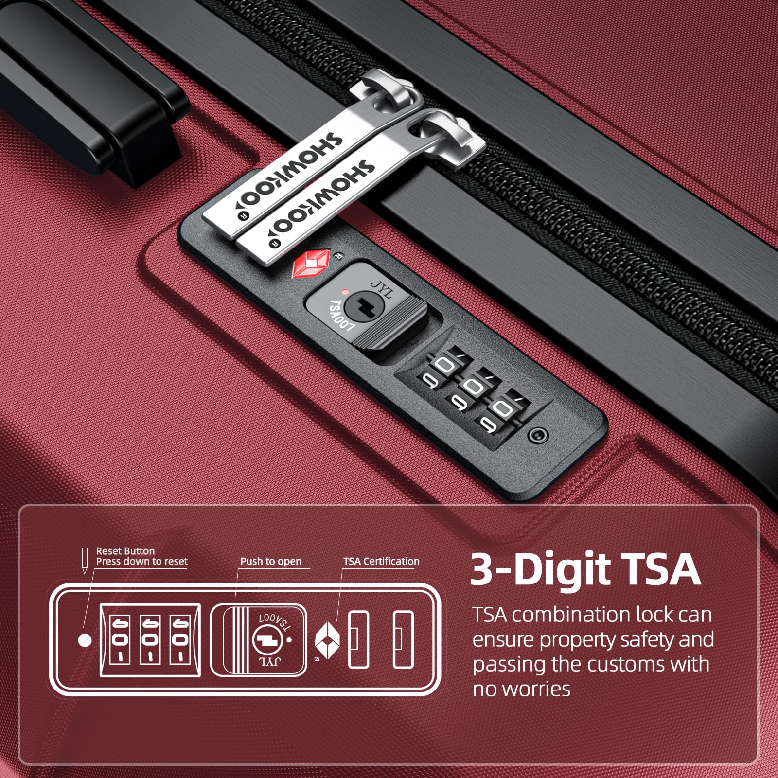 SHOWKOO Luggage Sets Expandable PC+ABS Durable Suitcase Double Wheels TSA Lock Mint Green