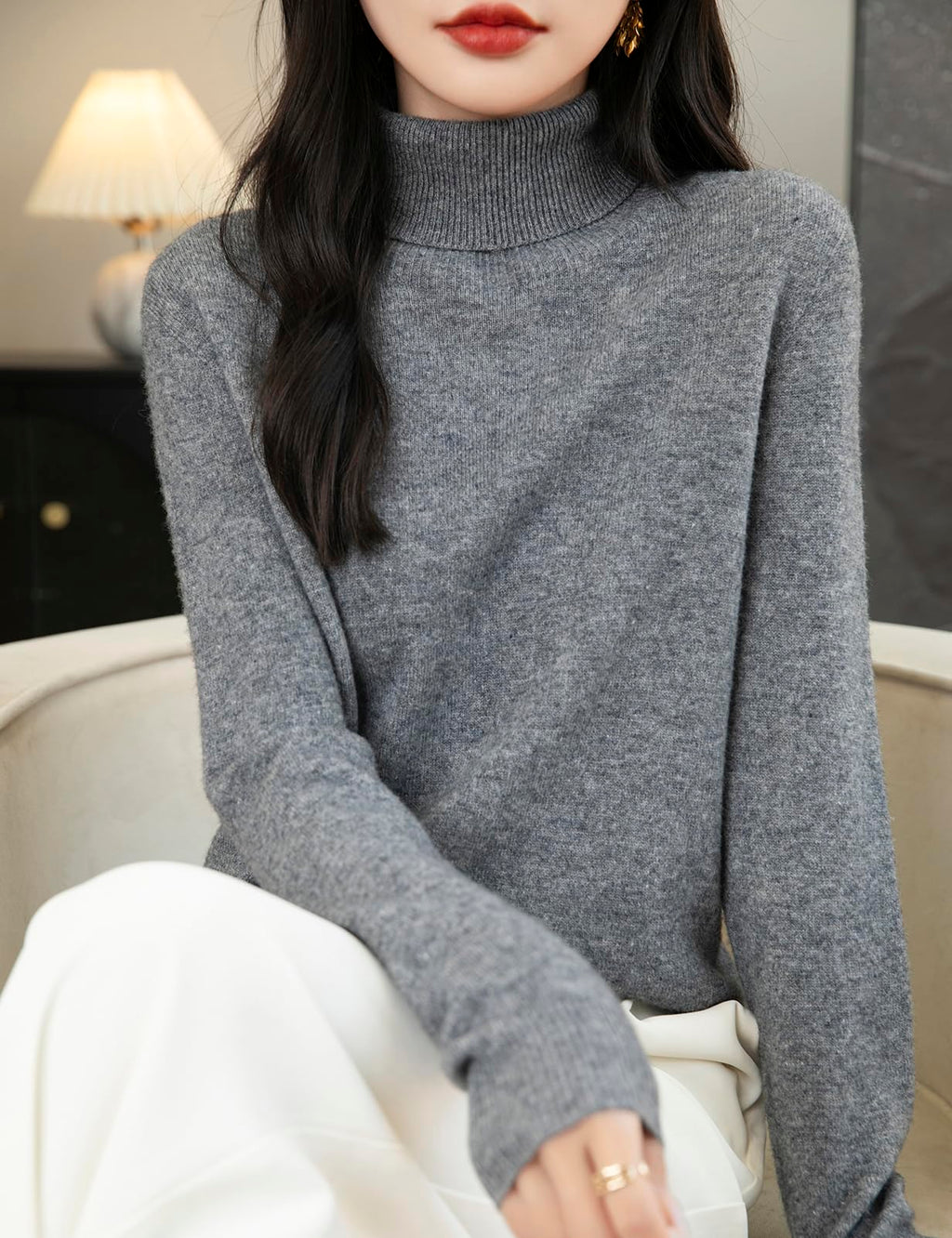 Chanyarn Women's Turtleneck 100% Merino Wool 2025 First-Line Ready to Wear Fall Winter Seamless Knit Pullover Sweater