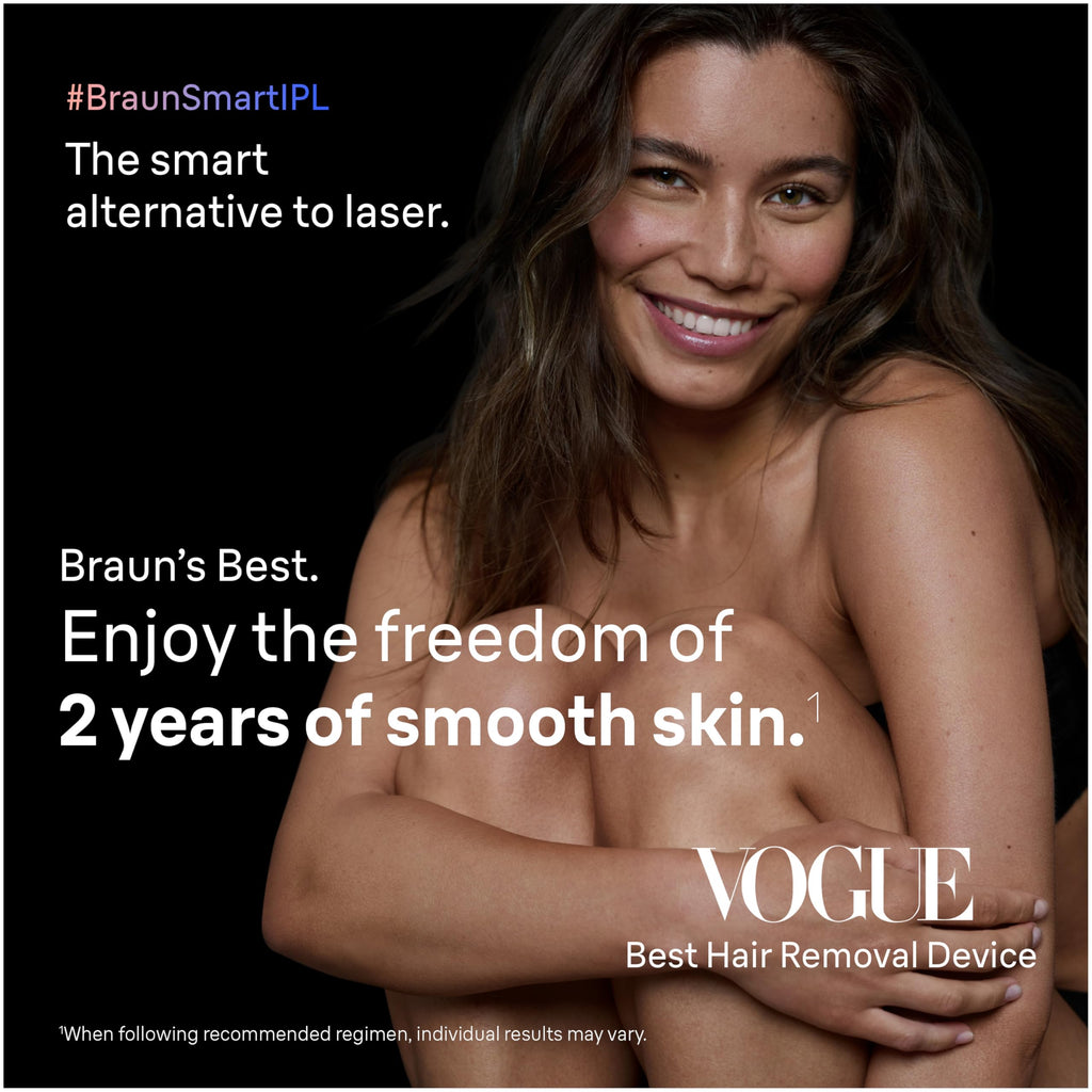 Braun Smart IPL, Vogue’s Best Hair Removal Device, Skin i·Expert Pro 7: at Home Laser Hair Removal, Permanent Visible Hair Reduction, Free App, Venus Razor, 2 Smart Head, Facial Trimmer, IPL7219