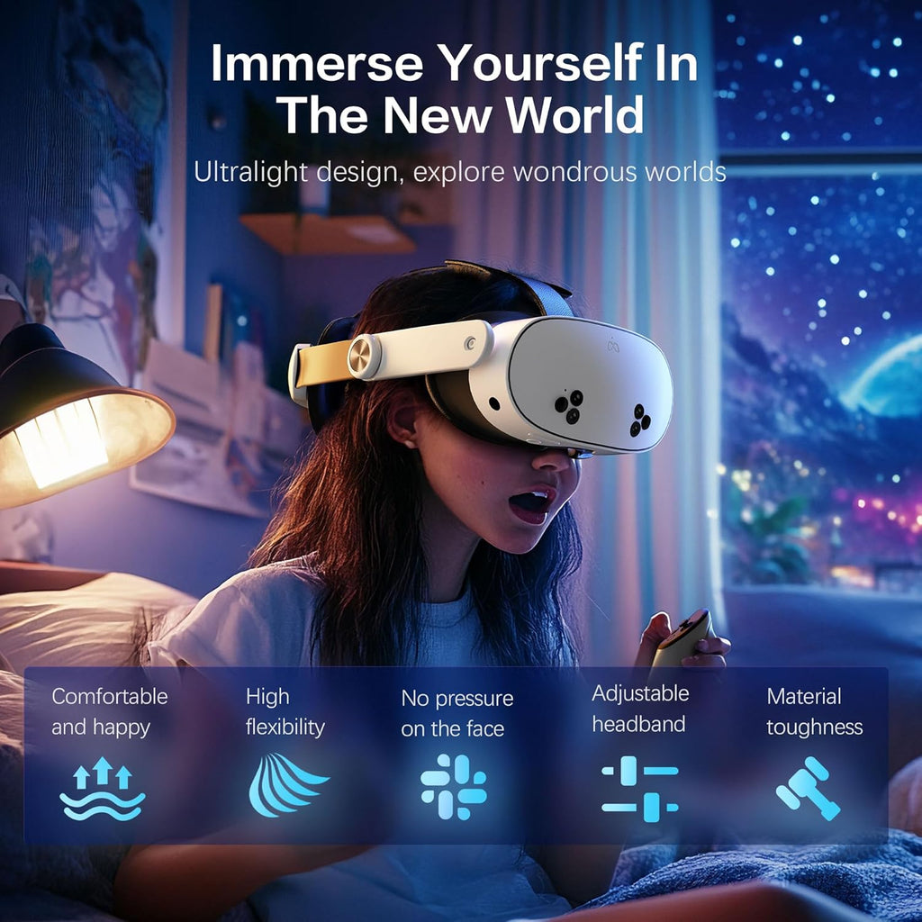 Head Strap for Oculus Meta Quest 3S Quest 3, Fashion Adjustable Comfort Enhanced Support VR Headset Accessories Strap No Battery Reduce Facial Stress and Gaming Immersion