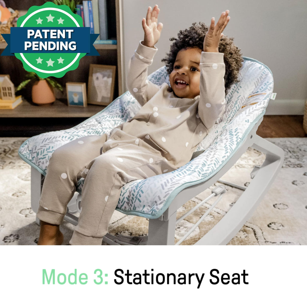 Ingenuity Keep Cozy 3-in-1 Grow with Me Vibrating Baby Bouncer, Seat & Infant to Toddler Rocker, Vibrations & -Toy Bar, 0-30 Months Up to 40 lbs (Weaver)