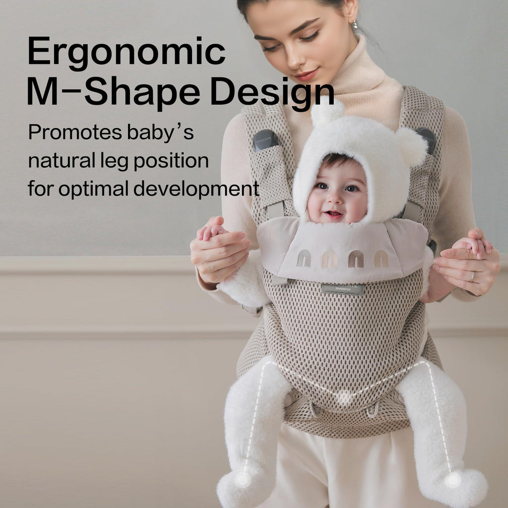 Rainbow Baby Carrier Newborn to Toddler, Breathable Mesh Baby Carrier with Adjustable Waist Rotary Knob, Enhanced Lumbar Support, Ergonomic, Sunshield,Lightweight Infant Carrier for 7-33 lbs