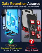 Qifutan Dash Mounted Phone Holders for Your Car Dash Phone Mount for Car Dashboard Air Vent Multi-Mount 3 in 1 Vehicle Windshield Holder Compatible Multi-Device Clip