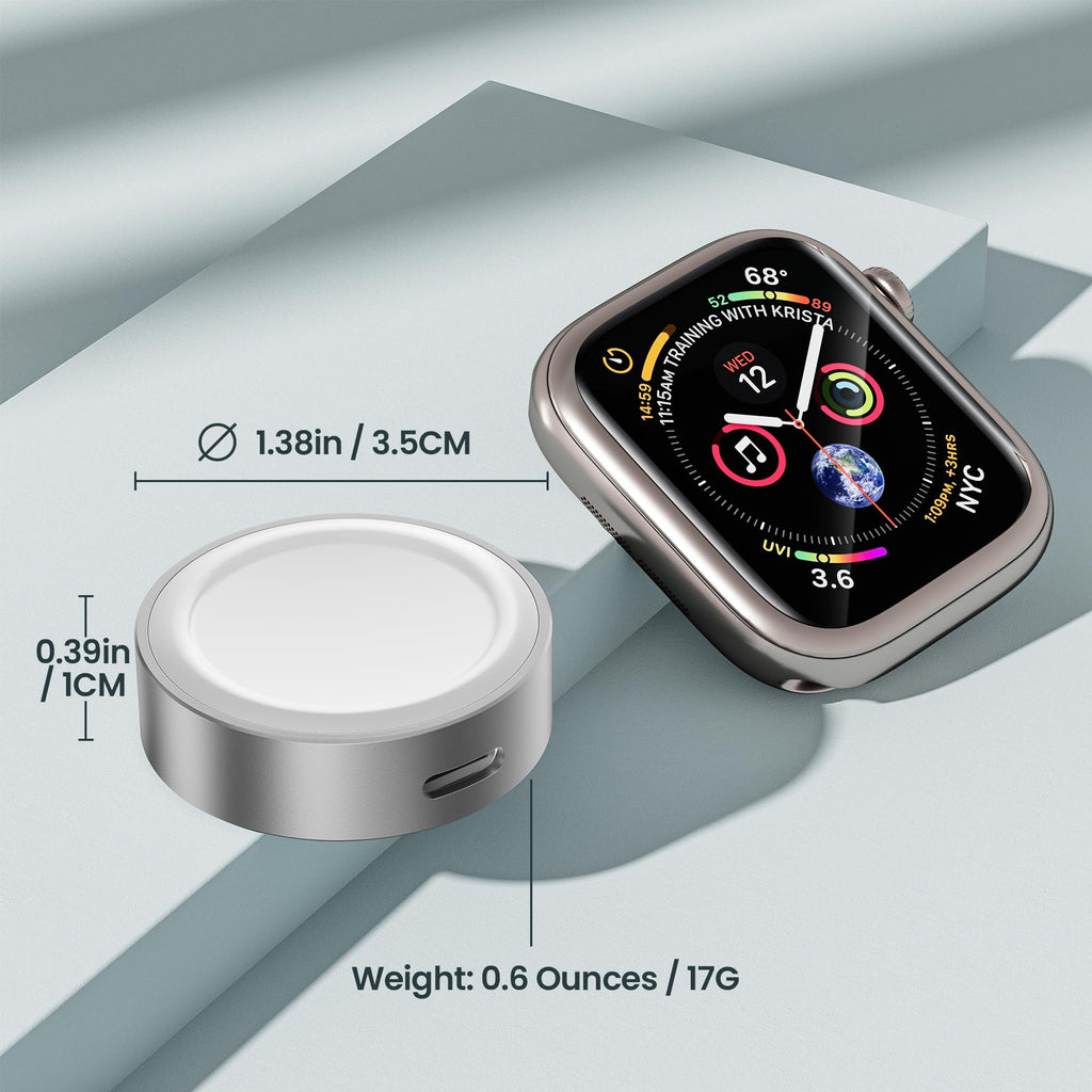 Ruxely Magnetic Charger for Apple Watch,Portable Wireless Fast iWatch Charger Adapter with USB C & iPhone Power Port,Short Apple Watch Charging Cable for iWatch Series 11 10 9 8 7 6,Ultra 3,42/46/44mm