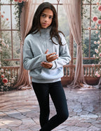 Arshiner Girls Half Zip Sweatshirt Fleece Quarter Zip Pullover Sweatshirts Fall Clothes for Teen Girls Thumb Hole