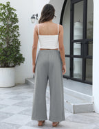 Athlisan Womens Baggy Wide Leg Palazzo Pants Casual Loose Drawstring Elastic Waisted Lounge Trousers with Pockets