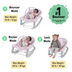 Ingenuity Keep Cozy 3-in-1 Grow with Me Vibrating Baby Bouncer, Seat & Infant to Toddler Rocker, Vibrations & -Toy Bar, 0-30 Months Up to 40 lbs (Weaver)