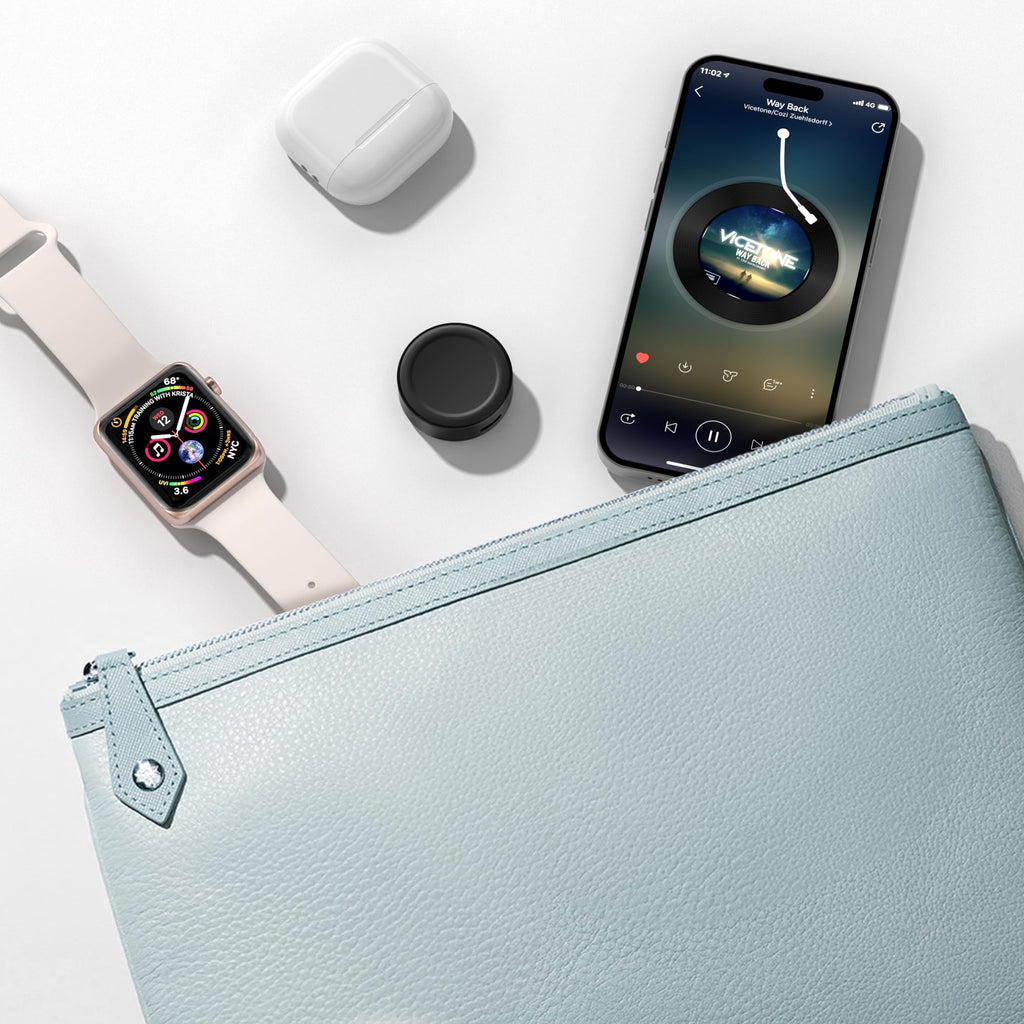 Ruxely Magnetic Charger for Apple Watch,Portable Wireless Fast iWatch Charger Adapter with USB C & iPhone Power Port,Short Apple Watch Charging Cable for iWatch Series 11 10 9 8 7 6,Ultra 3,42/46/44mm