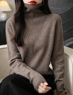 Chanyarn Women's Turtleneck 100% Merino Wool 2025 First-Line Ready to Wear Fall Winter Seamless Knit Pullover Sweater