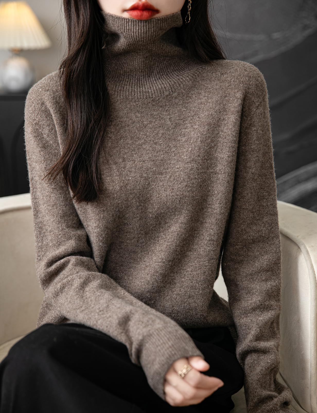 Chanyarn Women's Turtleneck 100% Merino Wool 2025 First-Line Ready to Wear Fall Winter Seamless Knit Pullover Sweater