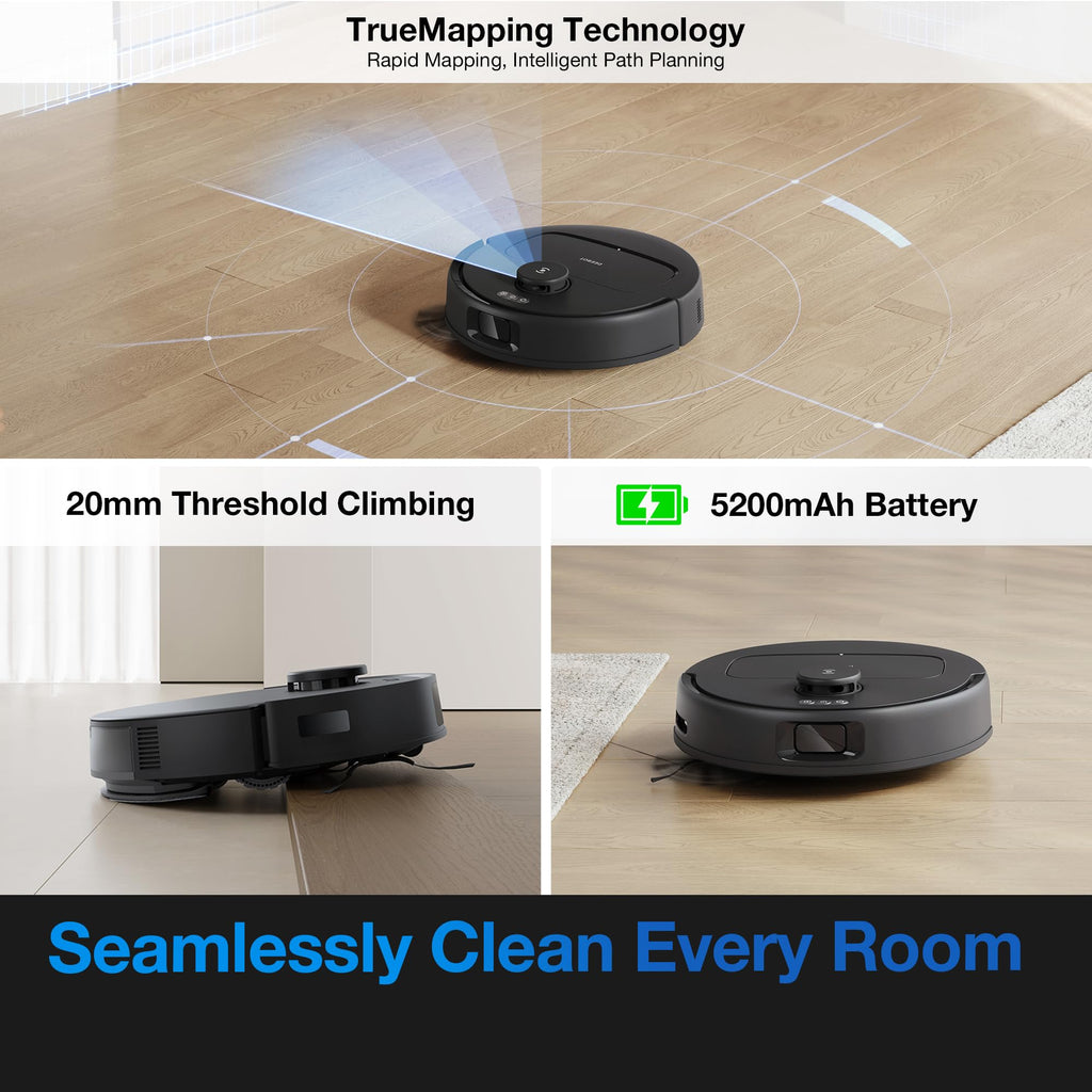 ECOVACS DEEBOT X11 OmniCyclone Robot Vacuum and Mop, PowerBoost Charging, OZMO Roller 2.0 Instant Self-Washing Mop, 19,500Pa Blast Suction, Bagless OmniCyclone Station, AIVI 3D Smart Navigation