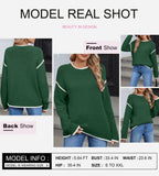 SHEWIN Womens Sweaters Crewneck Long Sleeve Knit Pullover Sweater Casual Fall Tops for Women 2025