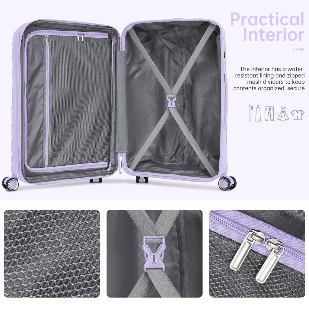 Carry On Luggage 22x14x9 Airline Approved, 20 Inch Expandable Hardshell Luggage Carry-on Suitcases with Spinner Wheels, Carry On Suitcase Set for Women (MOCHA)