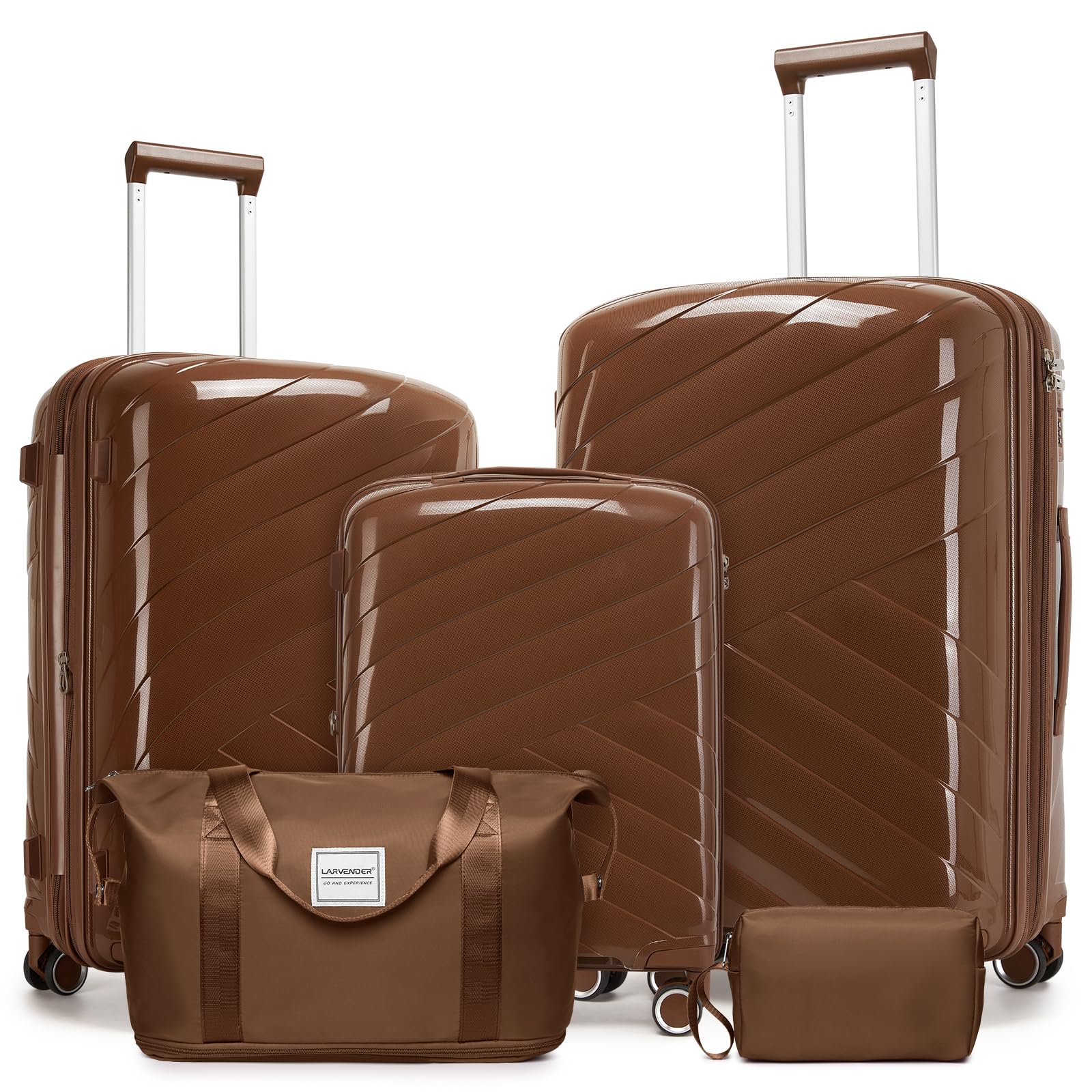 Carry On Luggage 22x14x9 Airline Approved, 20 Inch Expandable Hardshell Luggage Carry-on Suitcases with Spinner Wheels, Carry On Suitcase Set for Women (MOCHA)