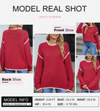 SHEWIN Womens Sweaters Crewneck Long Sleeve Knit Pullover Sweater Casual Fall Tops for Women 2025