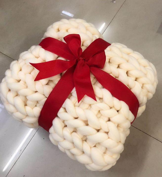 Decorative Handmade Knitted Blanket – Cozy Photography & Home Decor Throw