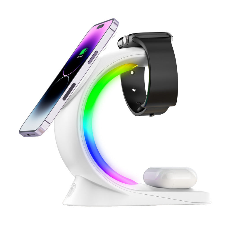 4-in-1 Wireless Charger Stand – Magnetic Fast Charging Dock for iPhone, AirPods & Watch