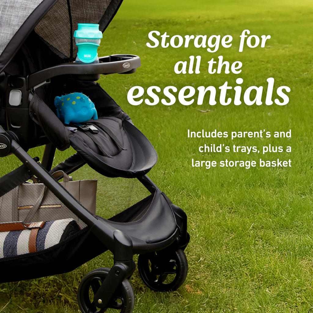 Graco Modes Pramette Travel System, 3-in1 Modular Carseat Stroller Combo, Infant Car Seat Carrier to Toddler Stroller, Includes the SnugRide 35 Car Seat, Ellington