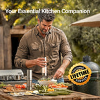 ThermoMaven Upgraded Larger Capacity Electric Salt and Pepper Grinder Set, 110ml Rechargeable Salt and Pepper Shaker with LED light, Stainless Steel Automatic Pepper Mill with 6 Adjustable Coarseness