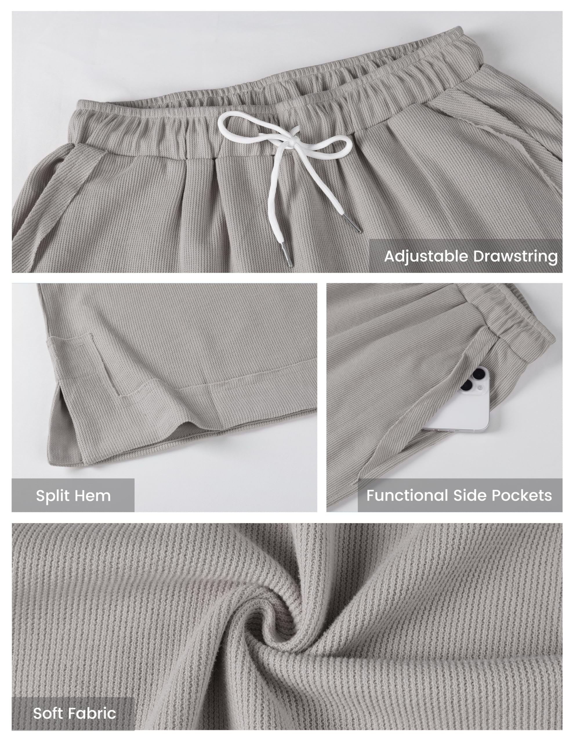 Athlisan Womens Baggy Wide Leg Palazzo Pants Casual Loose Drawstring Elastic Waisted Lounge Trousers with Pockets