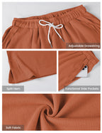 Athlisan Womens Baggy Wide Leg Palazzo Pants Casual Loose Drawstring Elastic Waisted Lounge Trousers with Pockets