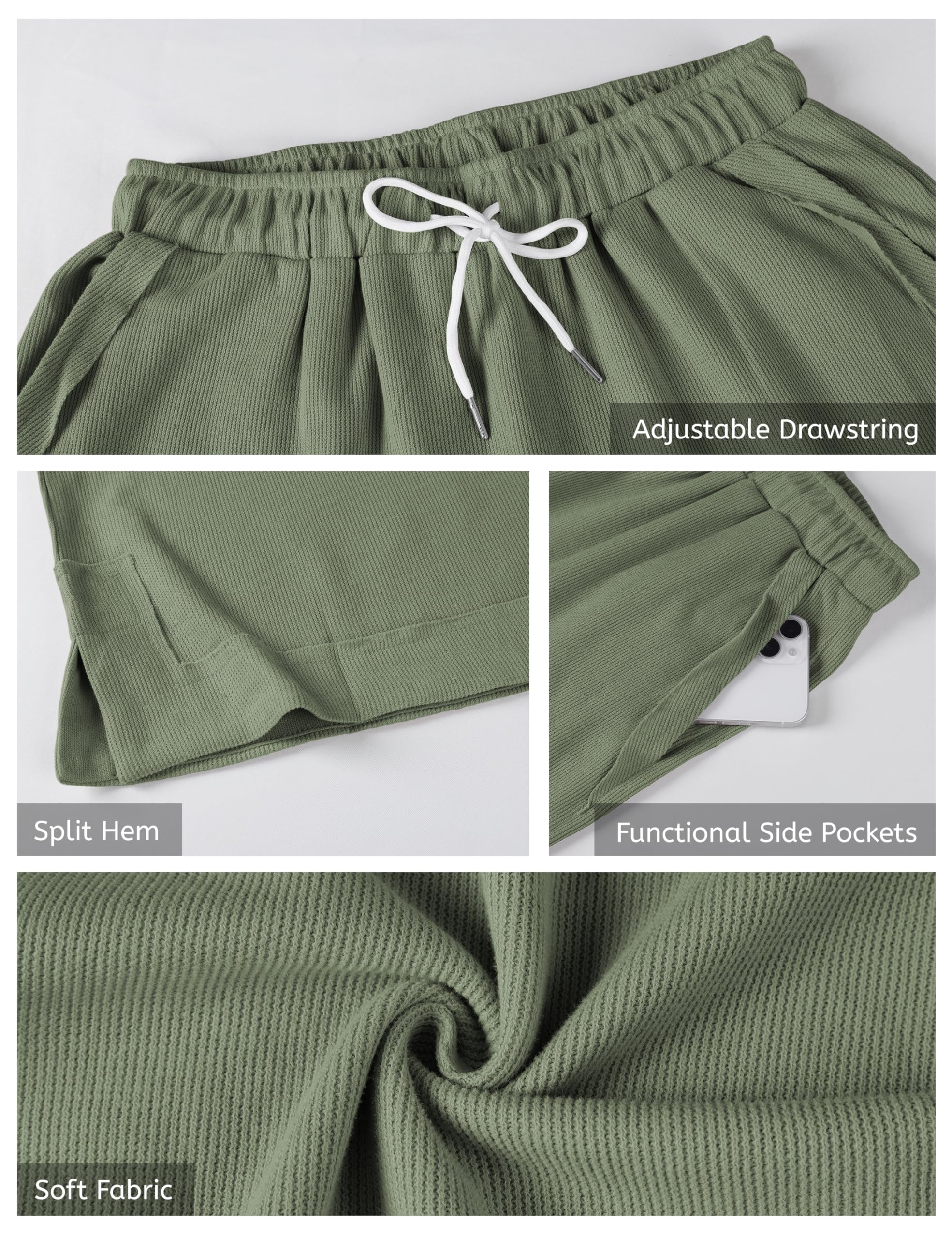 Athlisan Womens Baggy Wide Leg Palazzo Pants Casual Loose Drawstring Elastic Waisted Lounge Trousers with Pockets