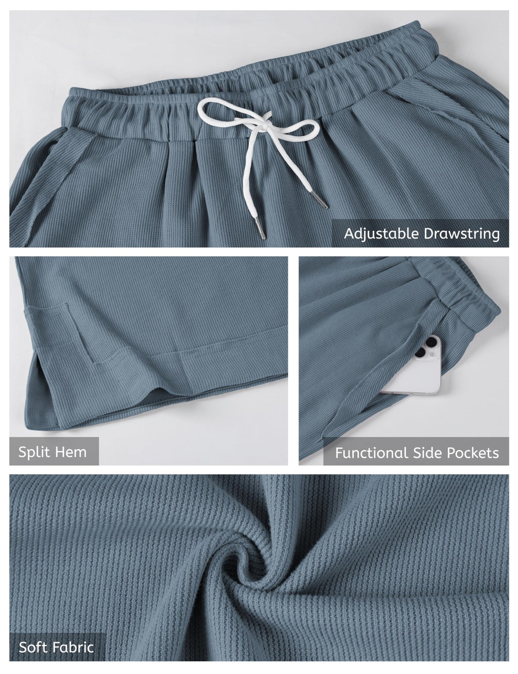 Athlisan Womens Baggy Wide Leg Palazzo Pants Casual Loose Drawstring Elastic Waisted Lounge Trousers with Pockets