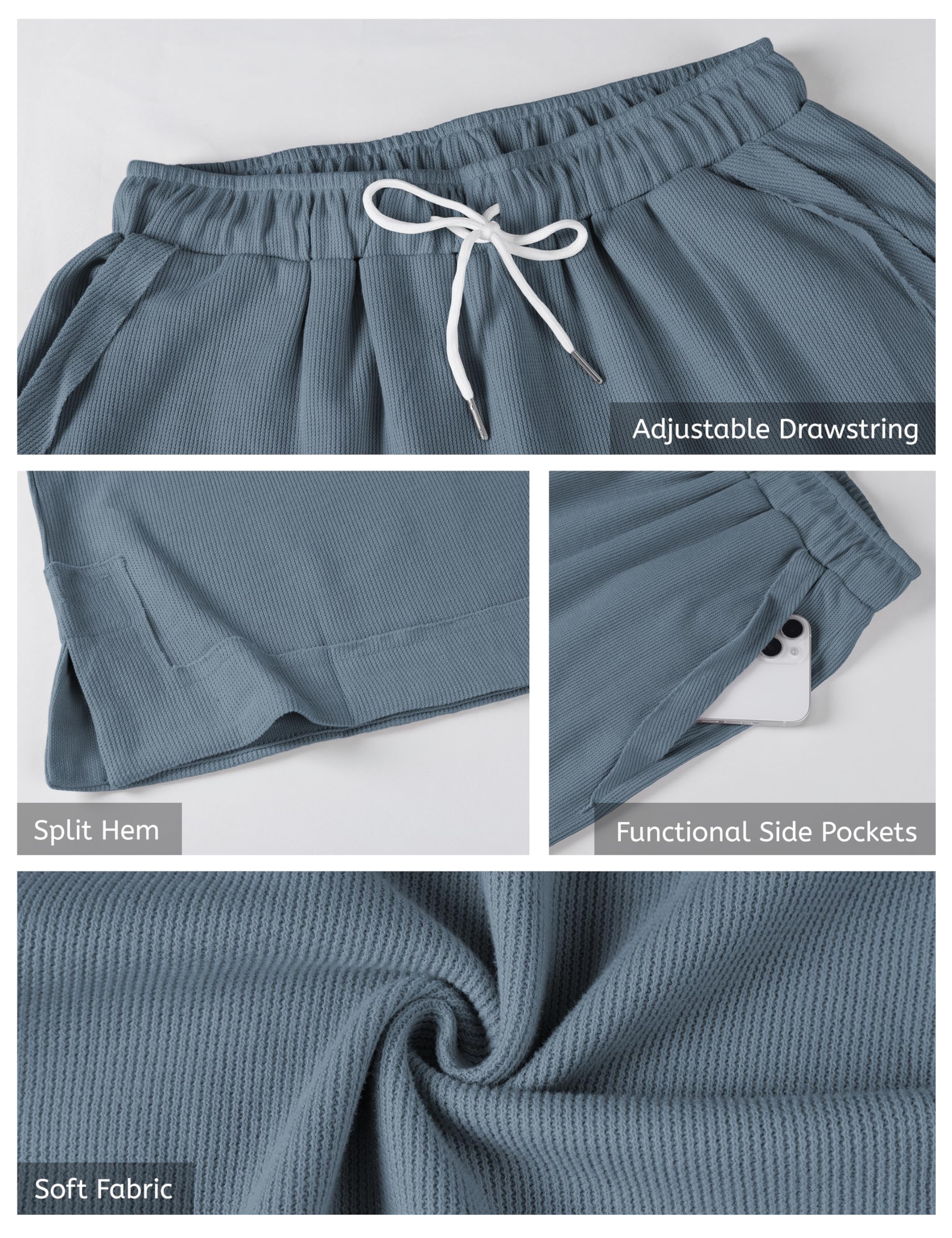 Athlisan Womens Baggy Wide Leg Palazzo Pants Casual Loose Drawstring Elastic Waisted Lounge Trousers with Pockets