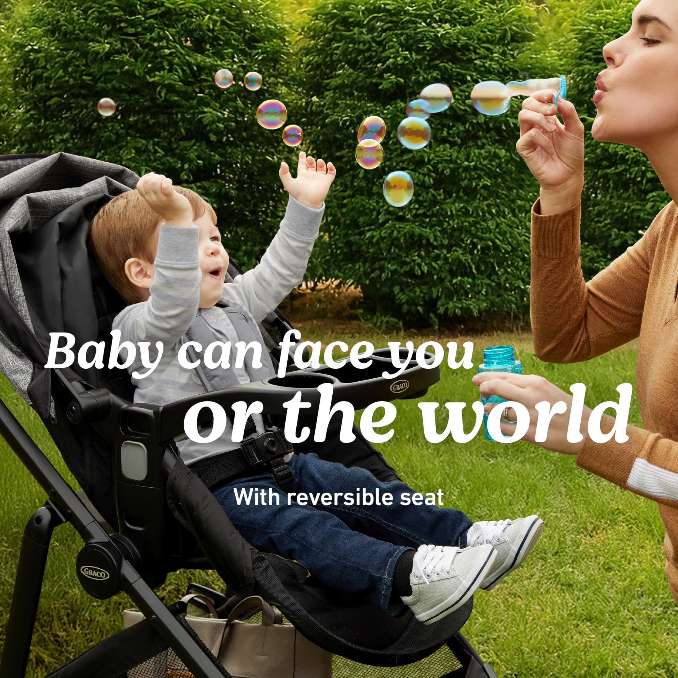 Graco Modes Pramette Travel System, 3-in1 Modular Carseat Stroller Combo, Infant Car Seat Carrier to Toddler Stroller, Includes the SnugRide 35 Car Seat, Ellington