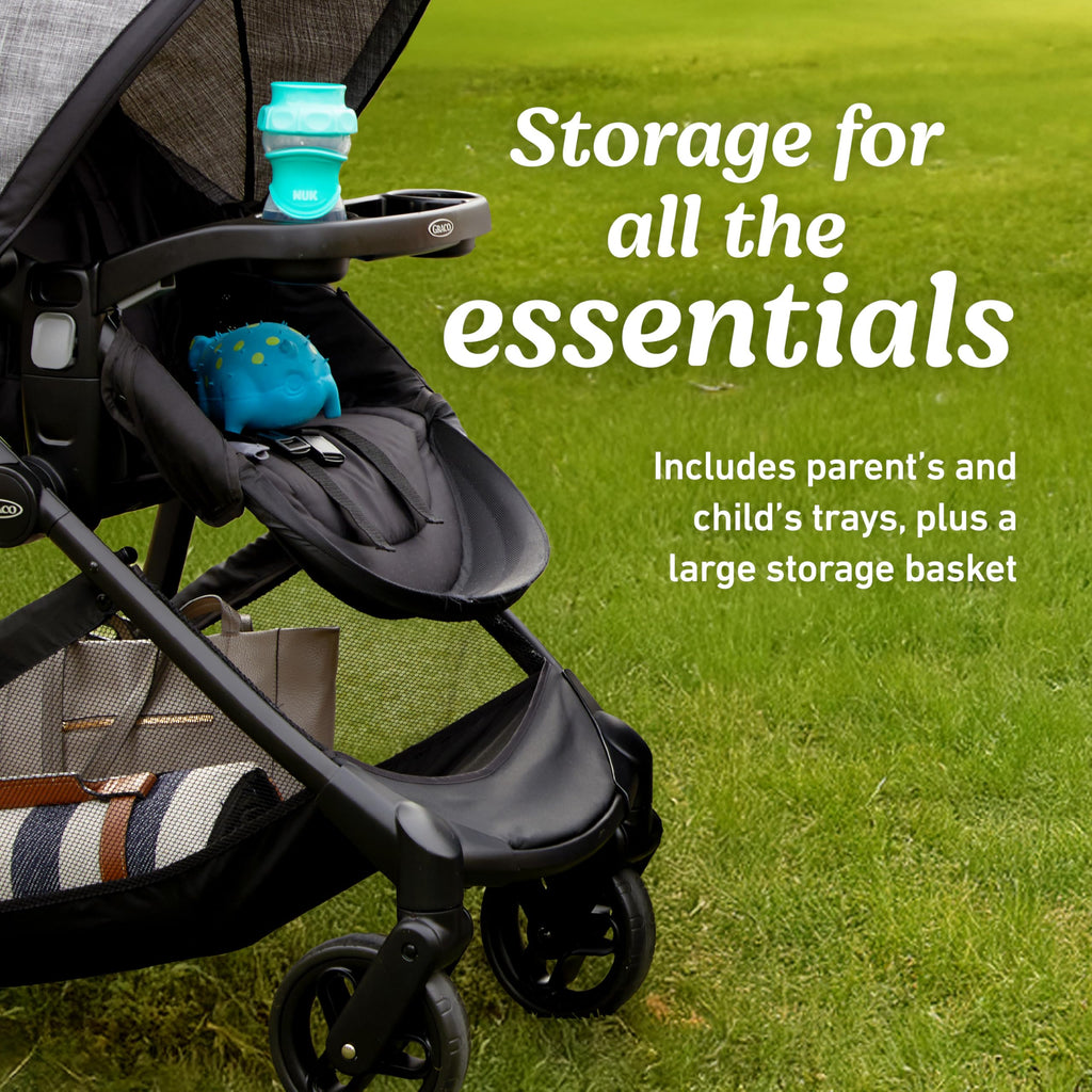 Graco Modes Pramette Travel System, 3-in1 Modular Carseat Stroller Combo, Infant Car Seat Carrier to Toddler Stroller, Includes the SnugRide 35 Car Seat, Ellington