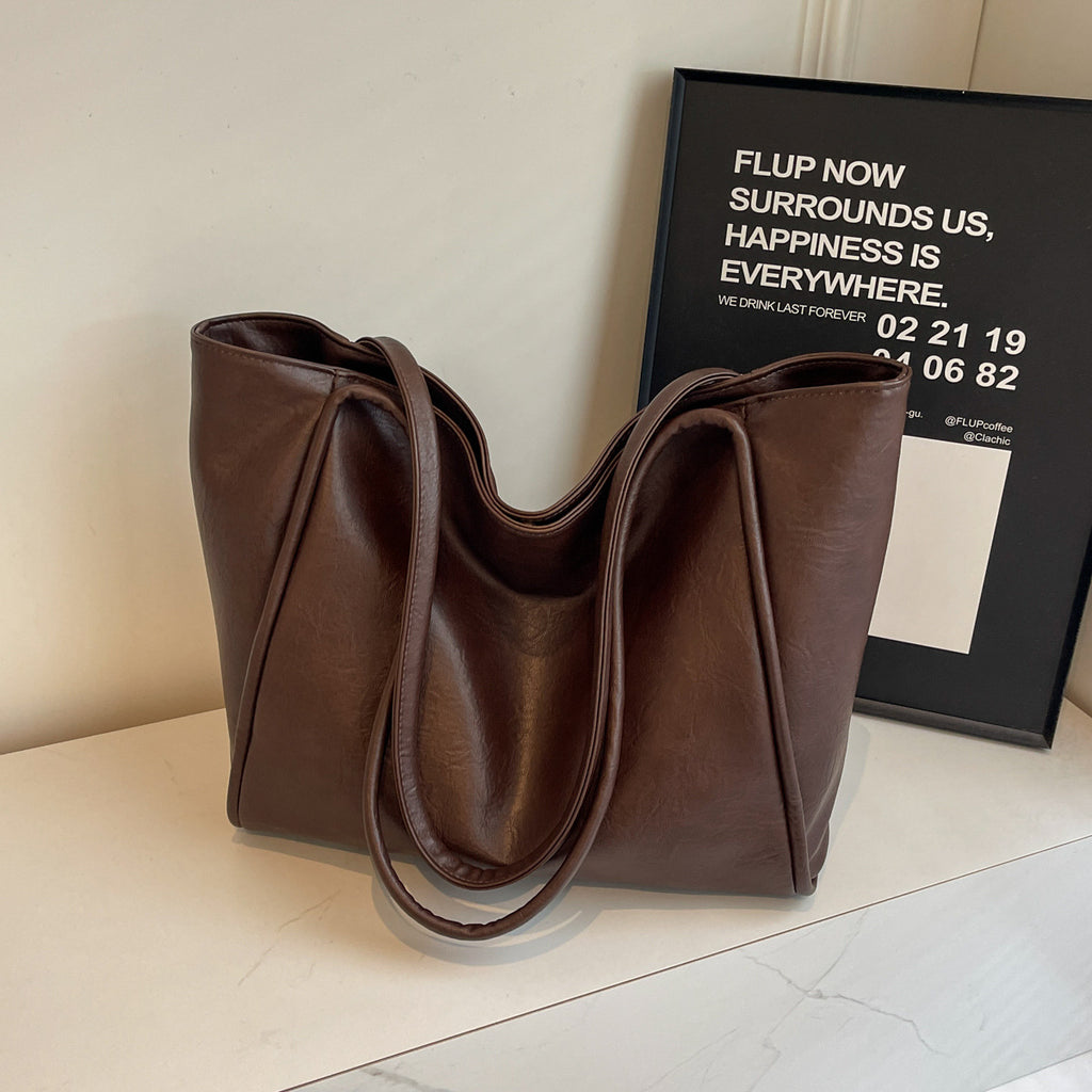 Women’s Soft Leather Tote Bag – Large Capacity Shoulder Bag for Work & Travel