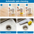 USB Rechargeable Electric Spin Cleaning Brush – Handheld Power Scrubber for Kitchen & Bathroom