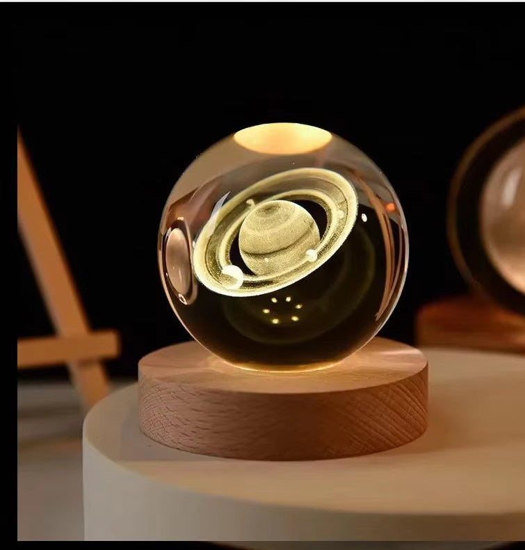 Galaxy Crystal Ball Lamp – LED Projection Night Light for Cozy Ambience