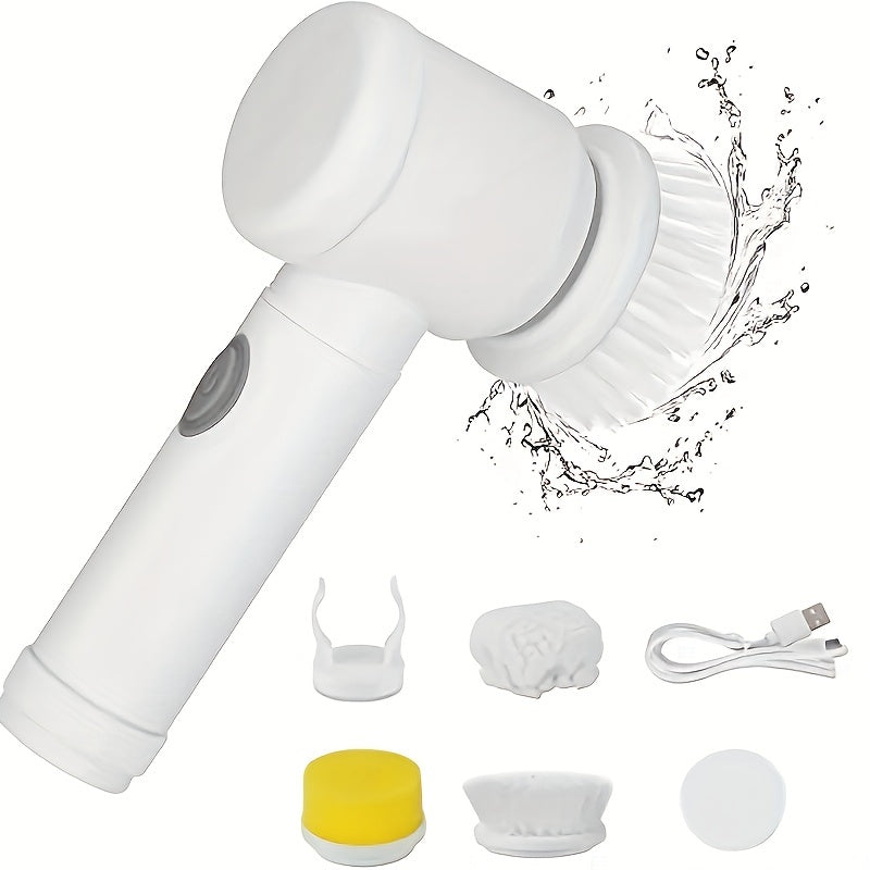 USB Rechargeable Electric Spin Cleaning Brush – Handheld Power Scrubber for Kitchen & Bathroom