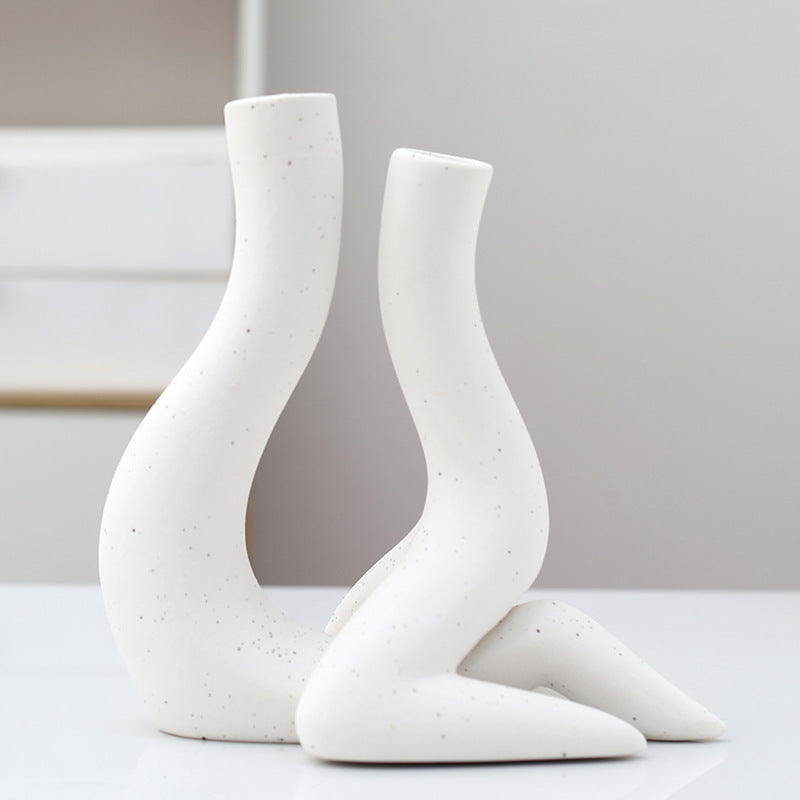 Human Shape Ceramic Vase – Modern Minimalist Flower Holder for Home