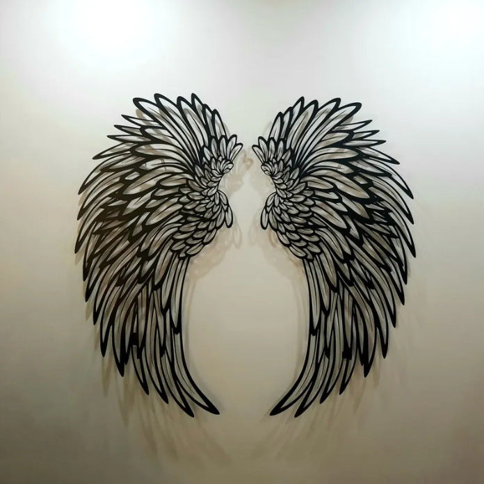Lighted Angel Wings Wall Art – Metal Decor with LED for Home Ambience