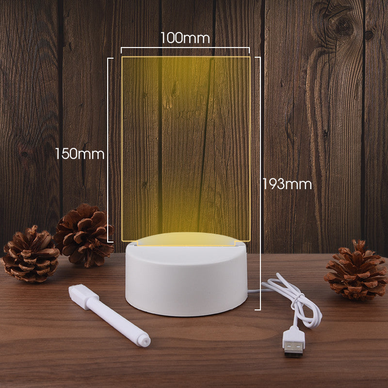 Glowing Acrylic Message Board – Reusable LED Writing Tablet for Desk Decor