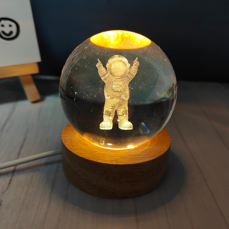 LED Crystal Ball Night Light – USB-Powered Mood Light for Bedroom & Study