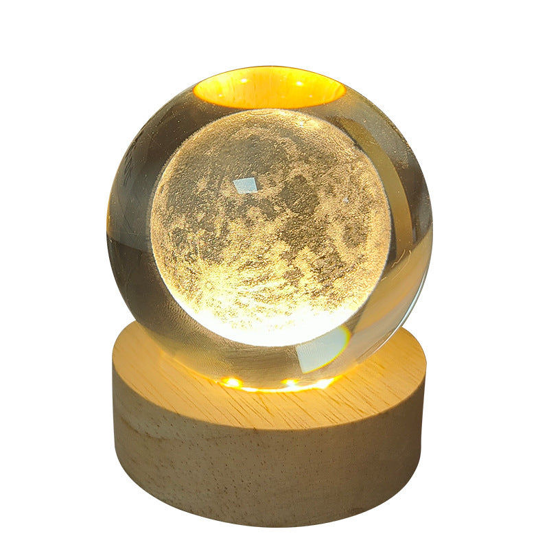 LED Crystal Ball Night Light – USB-Powered Mood Light for Bedroom & Study